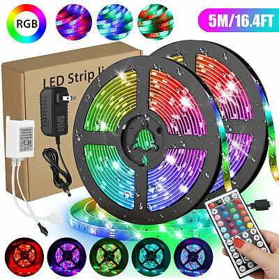 16.4ft 300led Flexible Smd Strip Light 3528rgb Remote Fairy Lights Room Tv Party