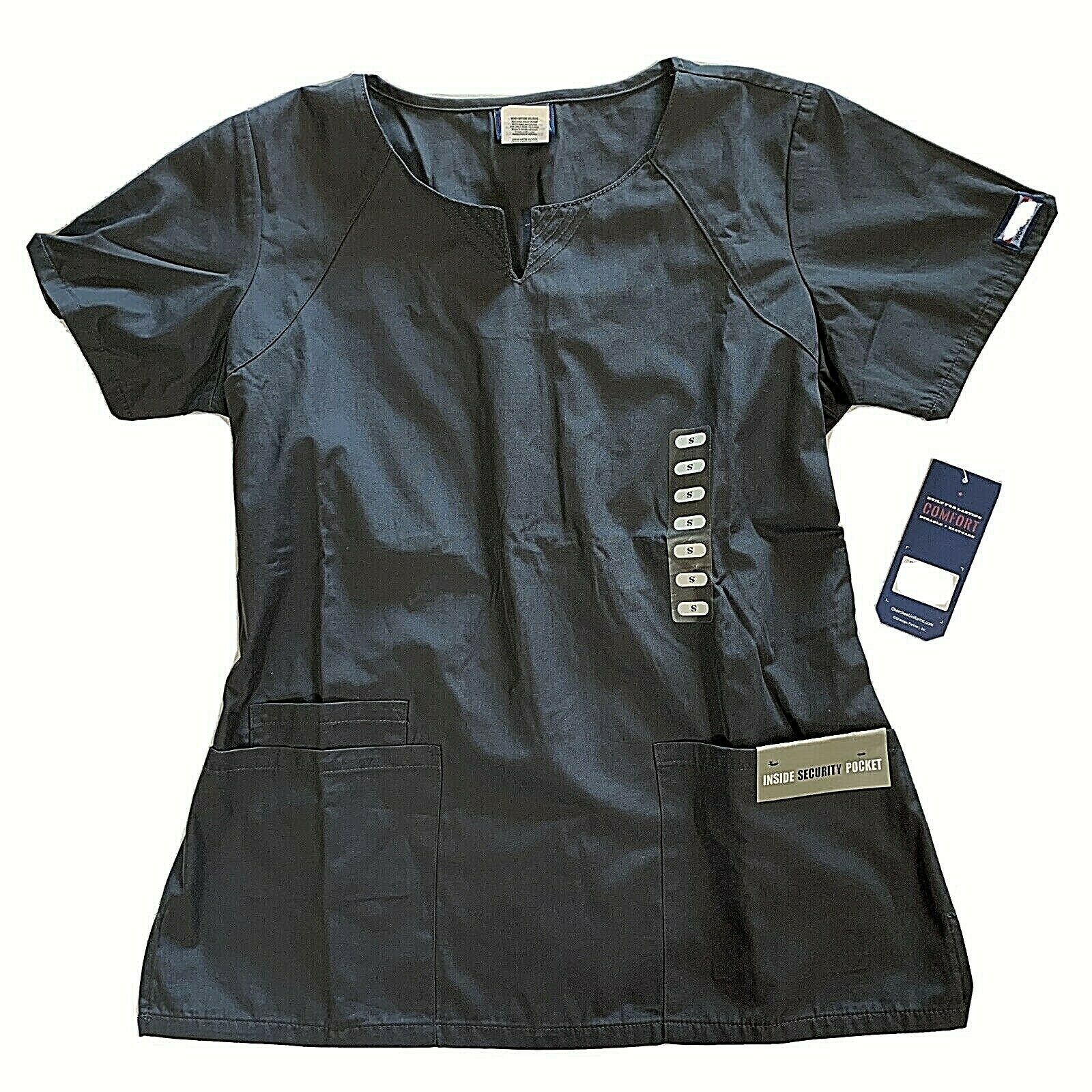 Authentic Cherokee~short Sleeve Scrub Shirt Workwear Sz S New Wtag #4824 Grey