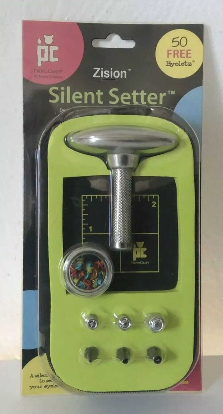 Zision Silent Setter Eyelett Setter 8pc Set + 50 Eyelets Case Provo Craft ~  New