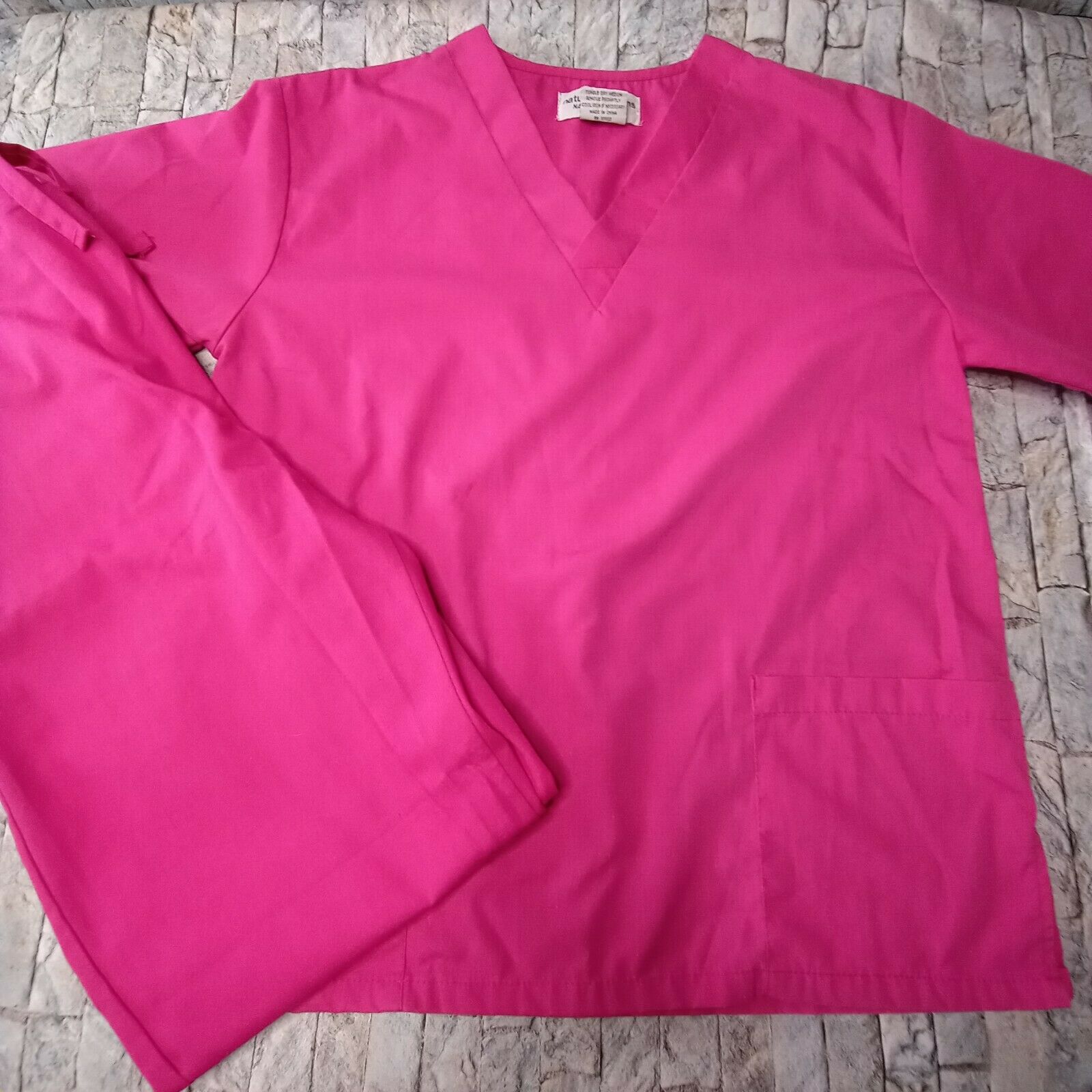 Natural Uniforms Womens Pink Scrub Set Top And Pants Size Xs